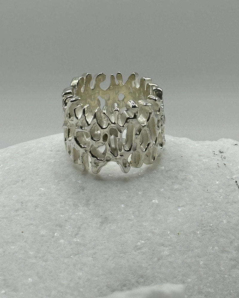 sterling silver coral ring | Michael K Jewelry