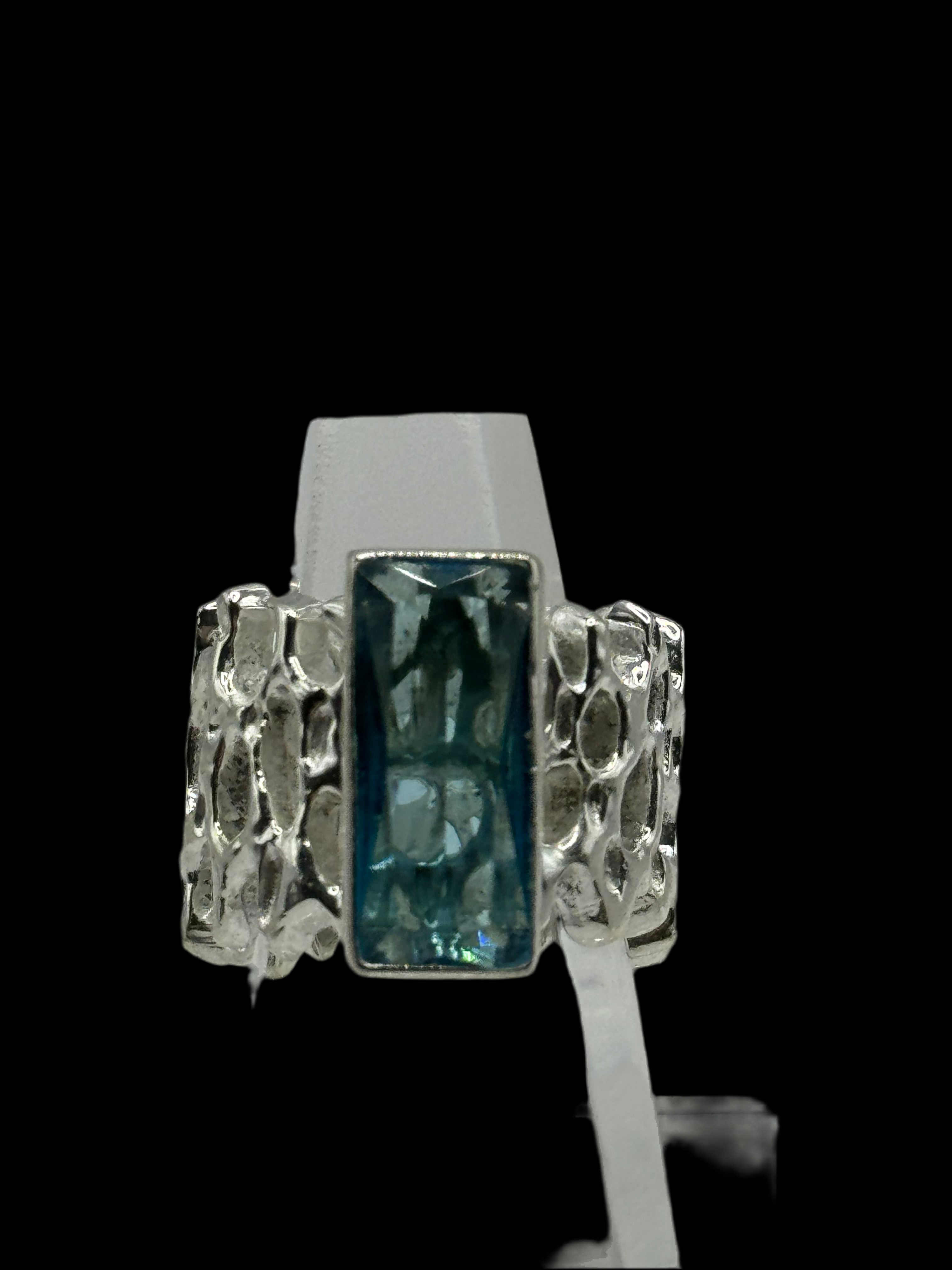 Sterling Silver Opulent Crystal Topaz Solitaire Ring