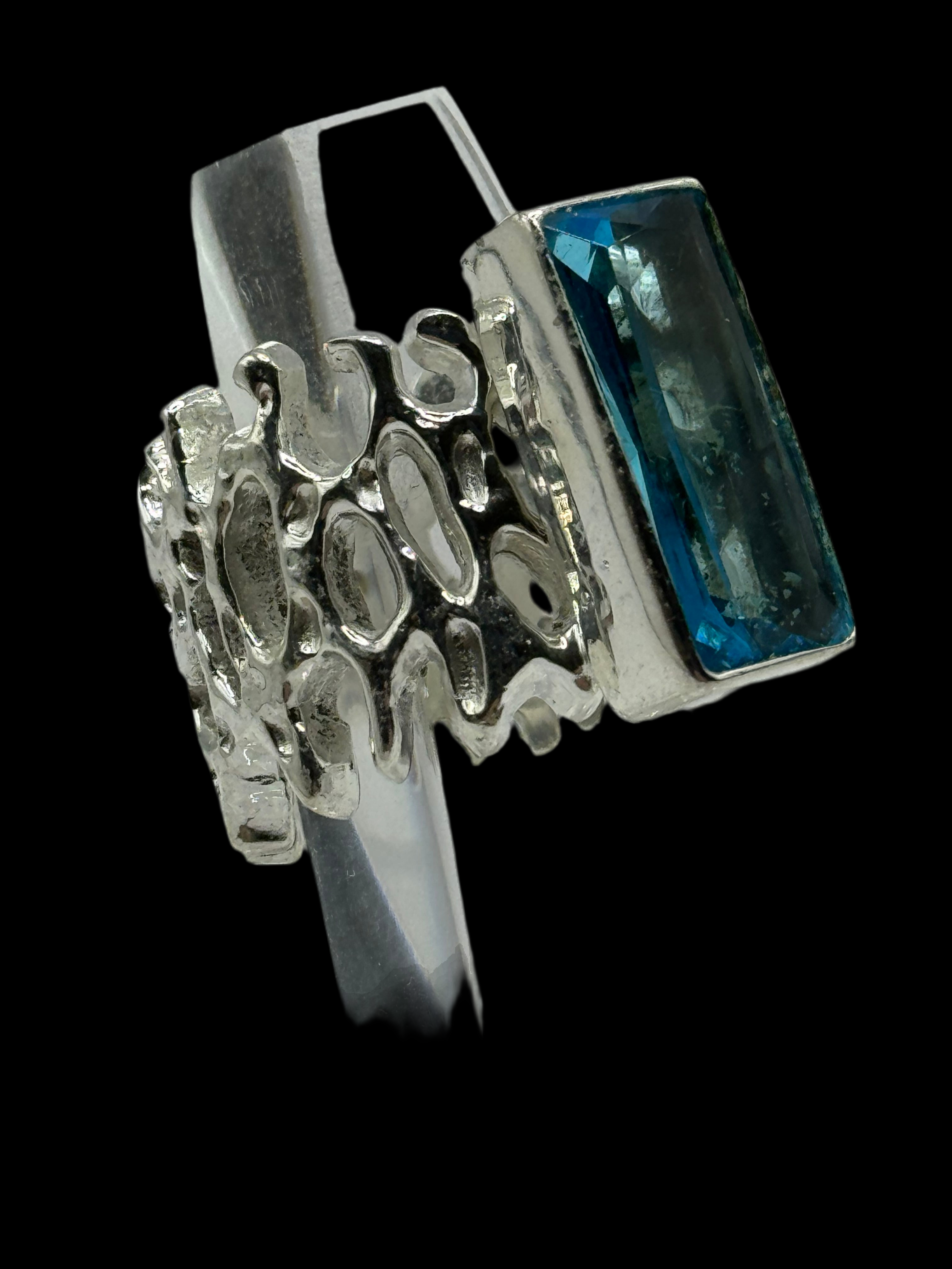 Sterling Silver Opulent Crystal Topaz Solitaire Ring
