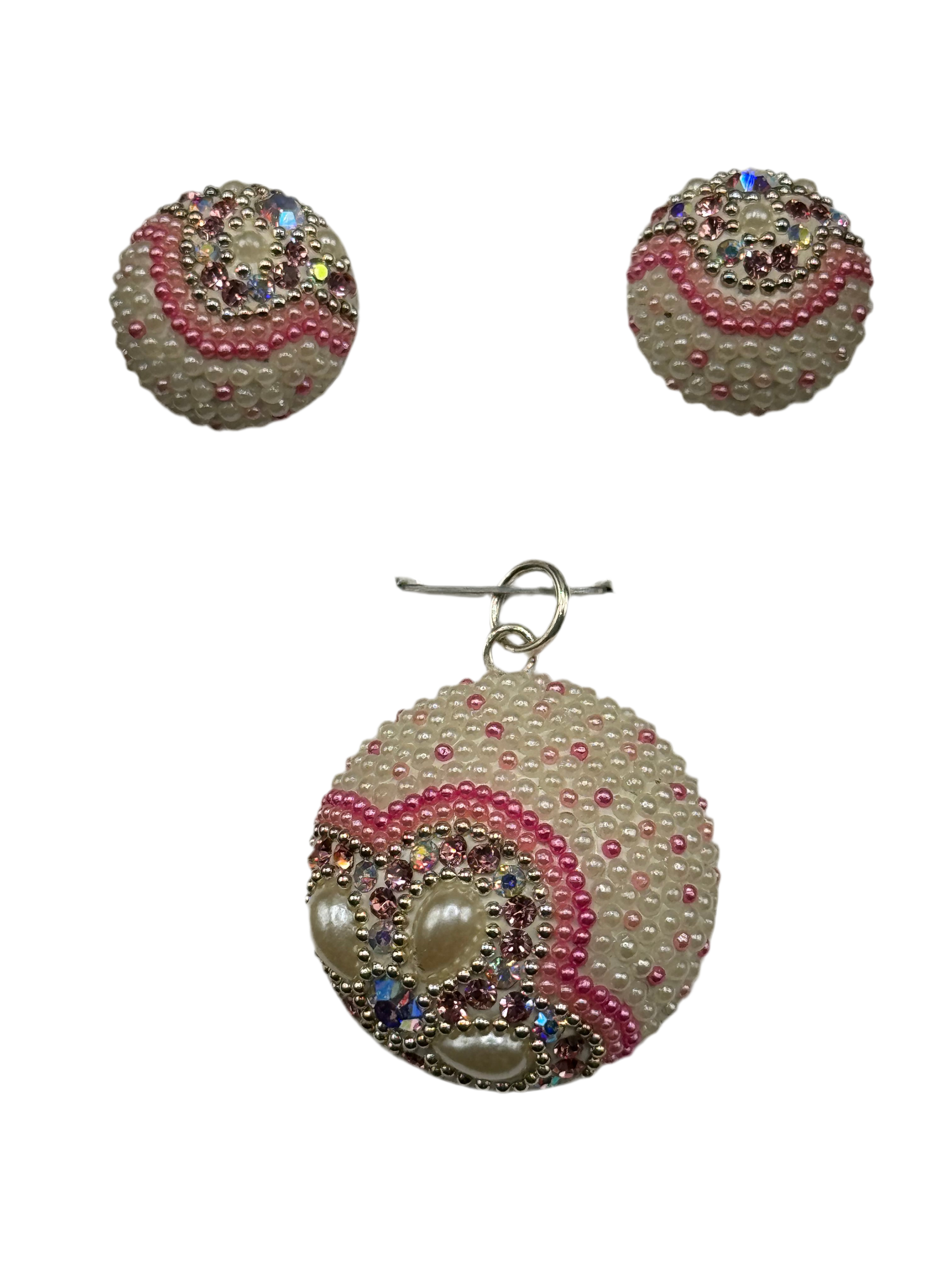 Brilliant multi color crystals Pendant & Earrings .