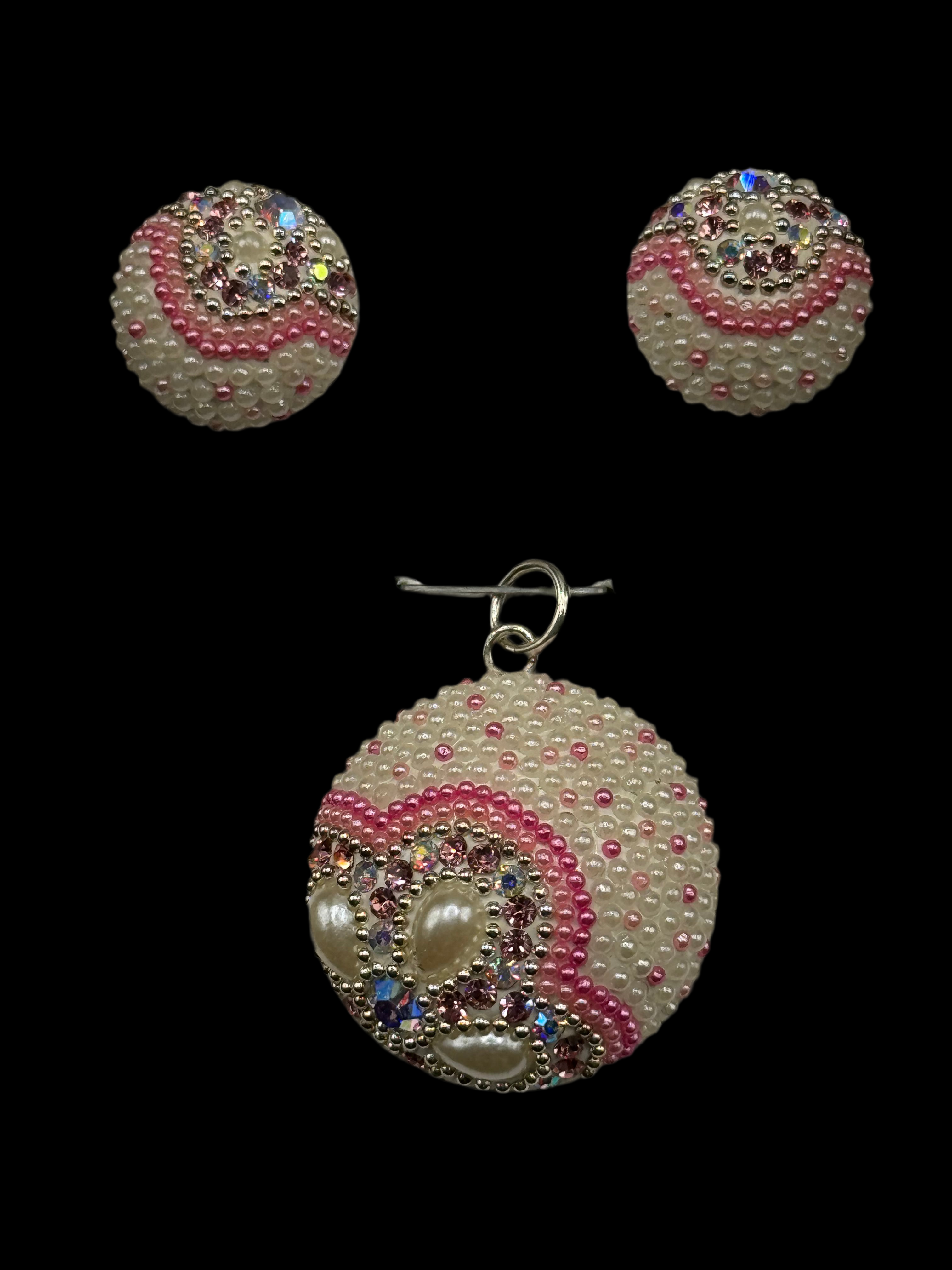 Brilliant multi color crystals Pendant & Earrings .