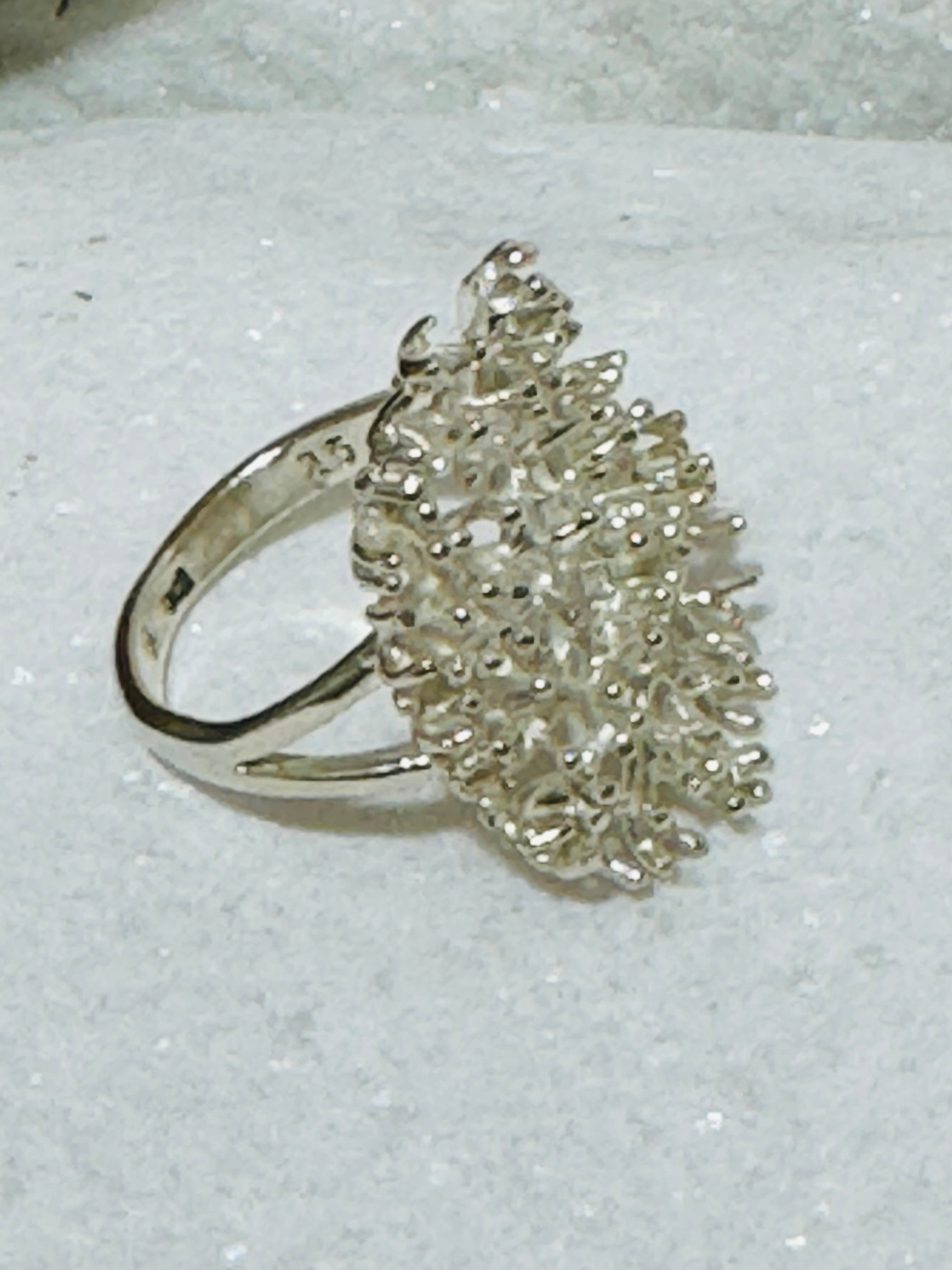Sterling Silver Coral Style Ring