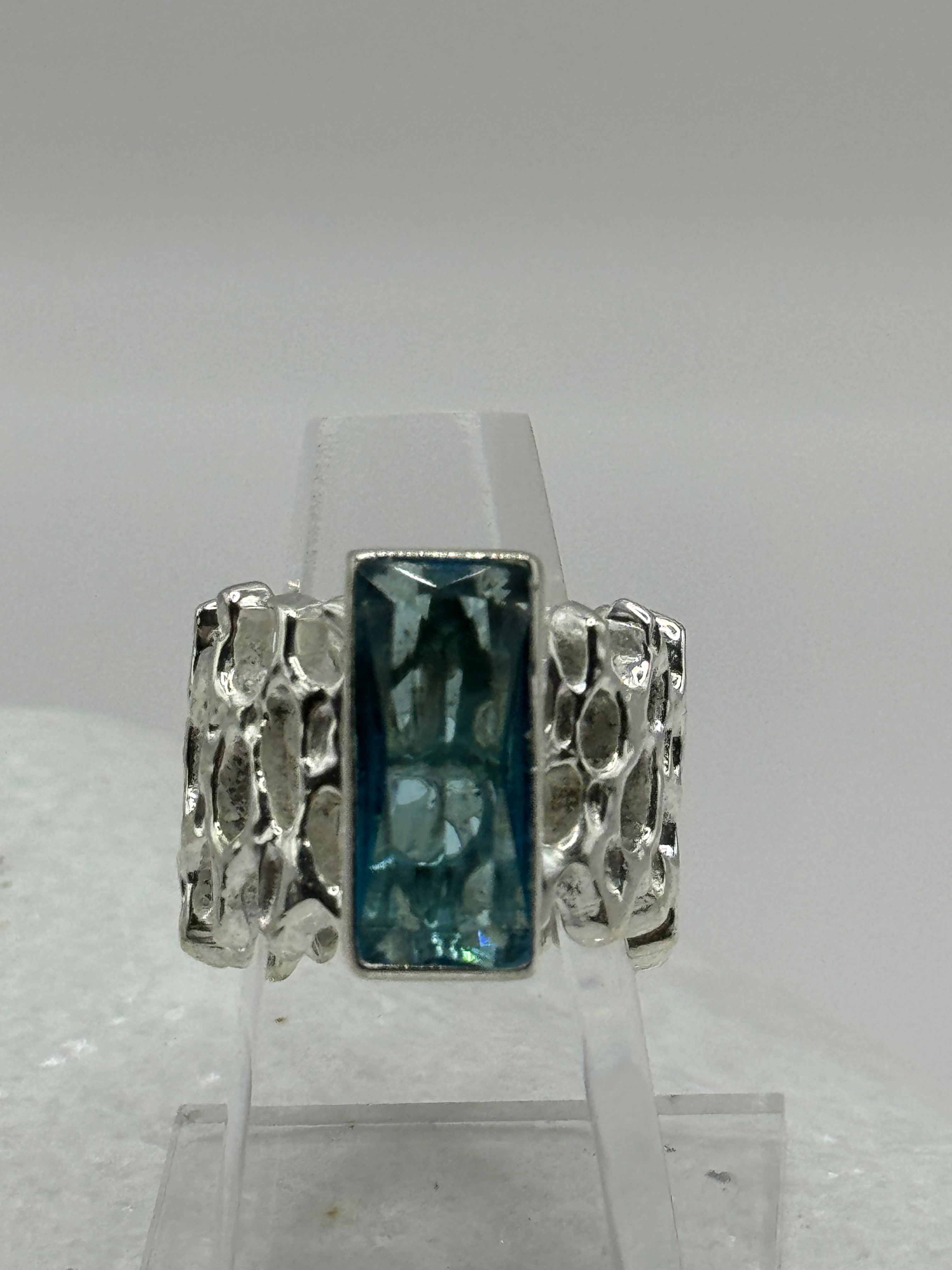 Sterling Silver Opulent Crystal Topaz Solitaire Ring