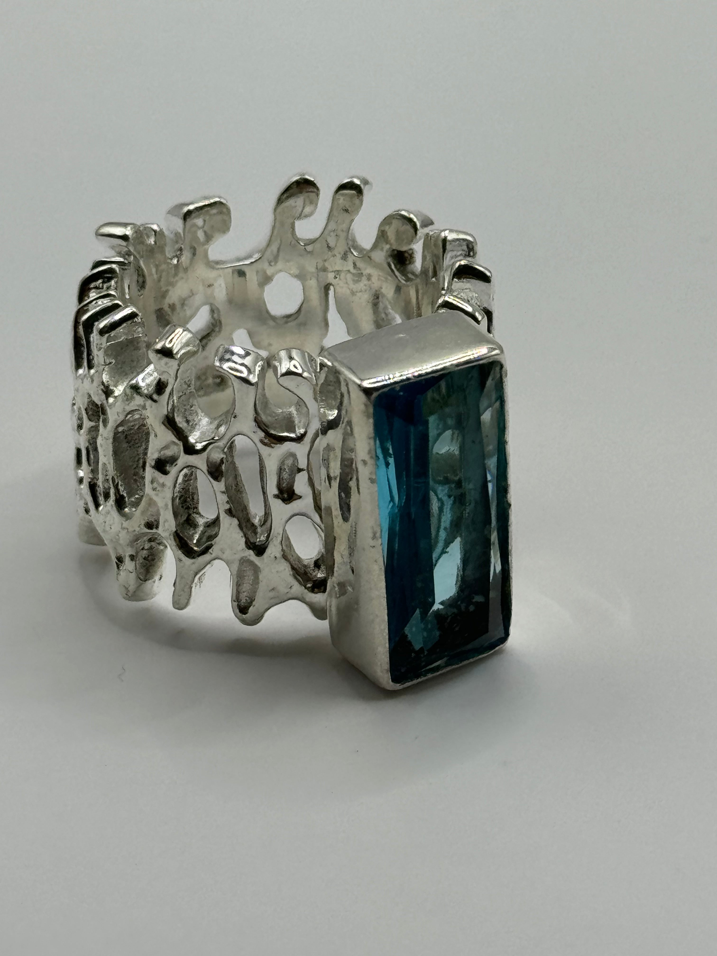 Sterling Silver Opulent Crystal Topaz Solitaire Ring