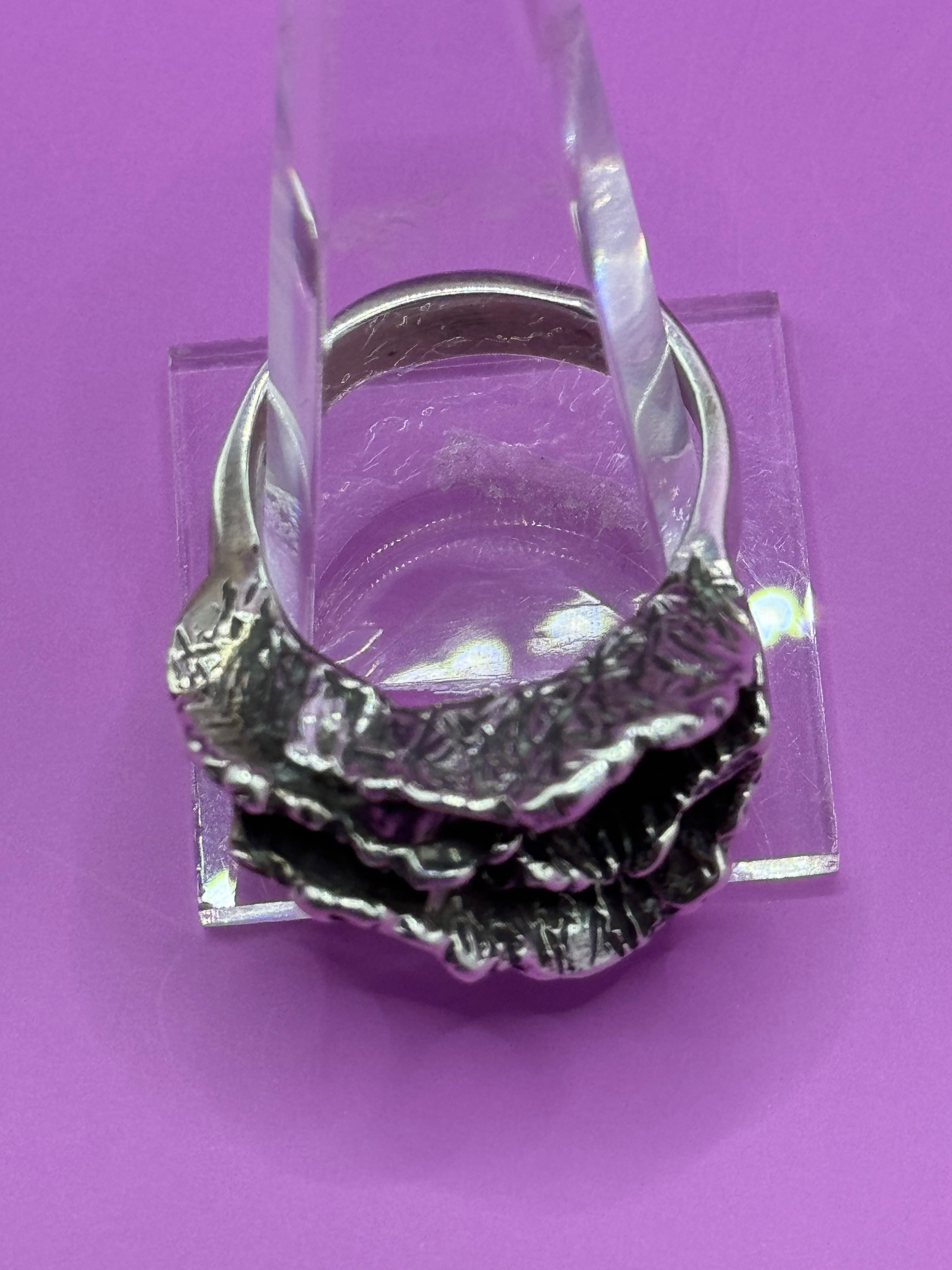 Sterling Silver Ring Rustic waves.