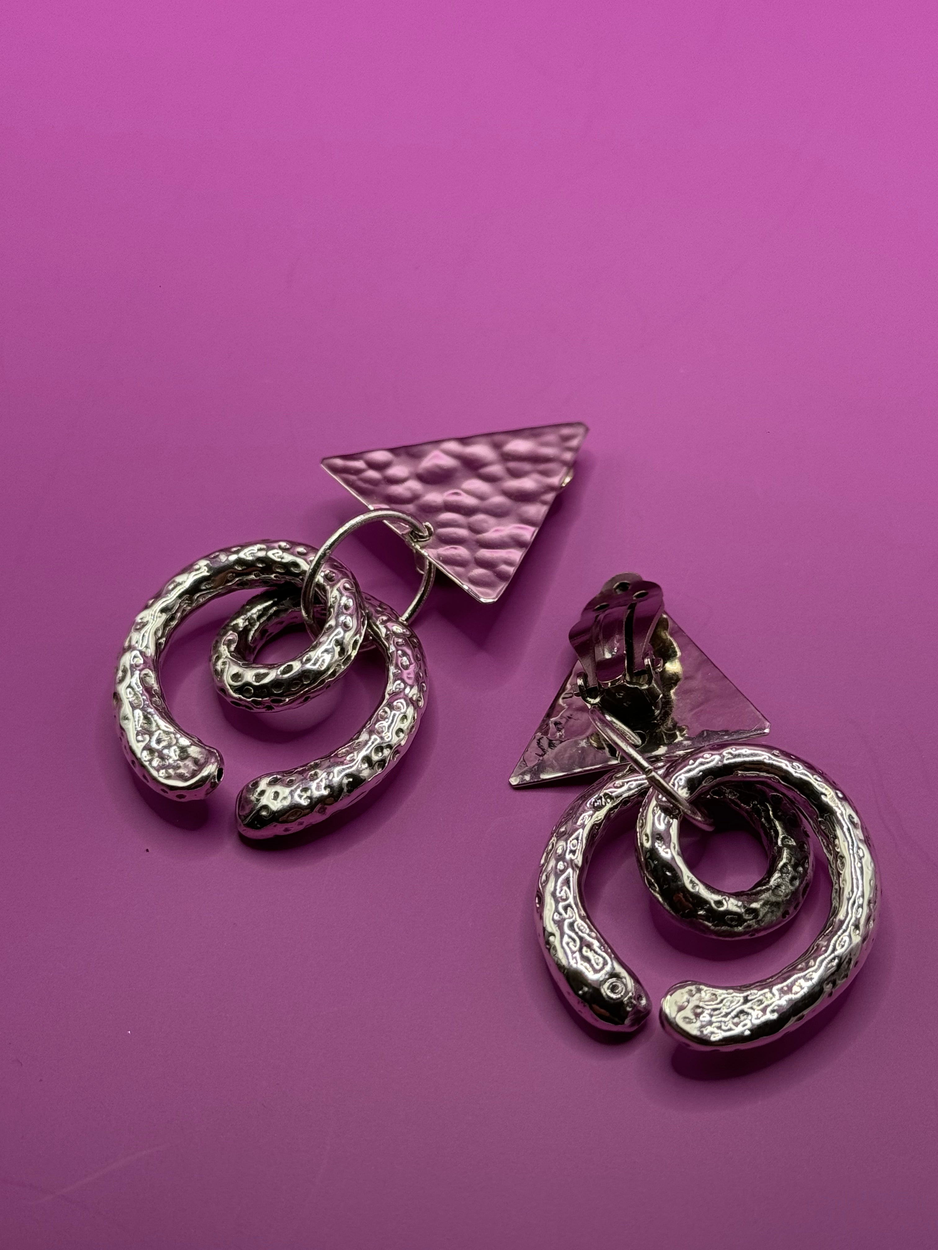 Sterling Silver Hammered Clip Earrings