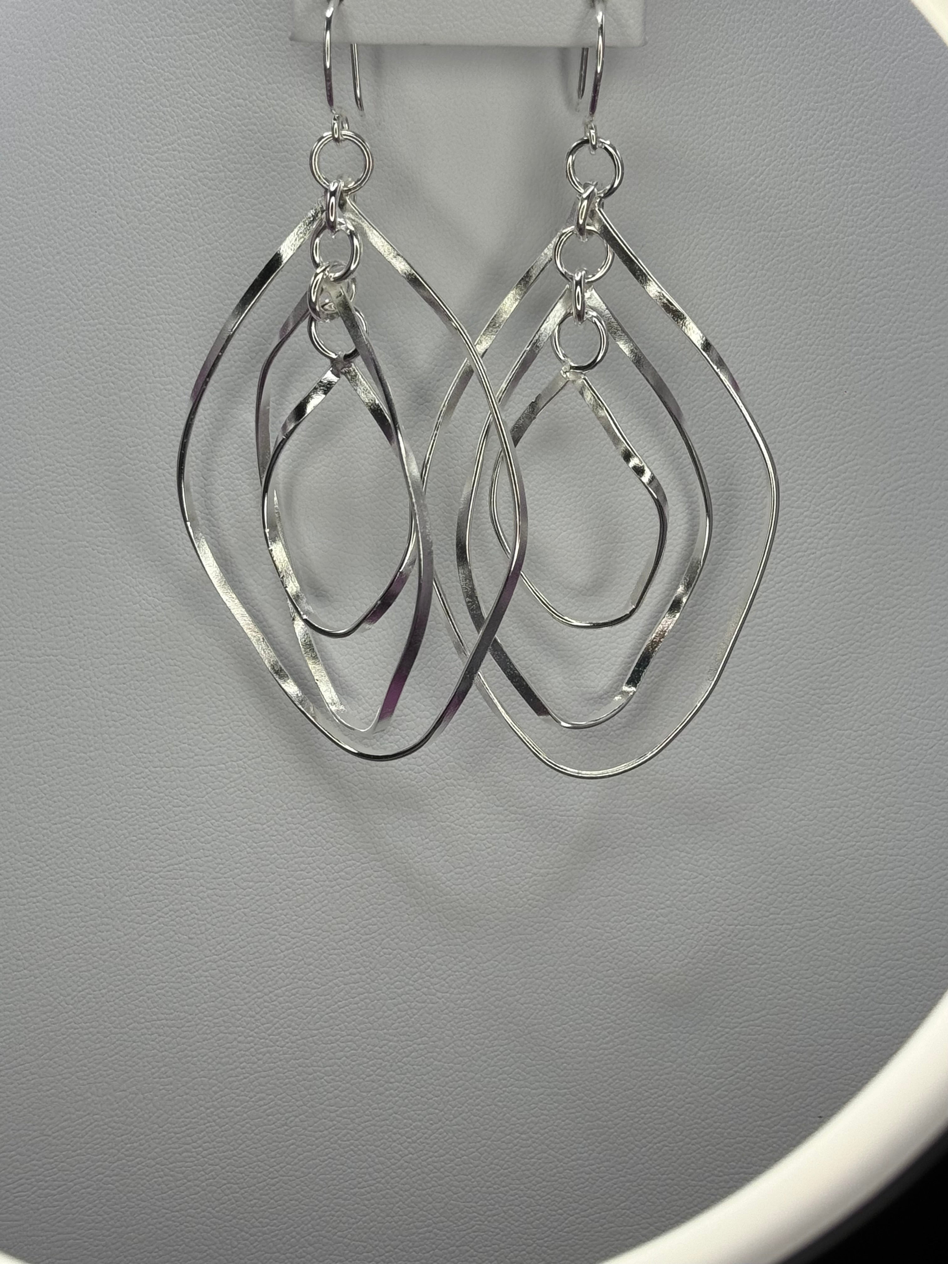 Sterling Silver Dangle  Loops Earrings