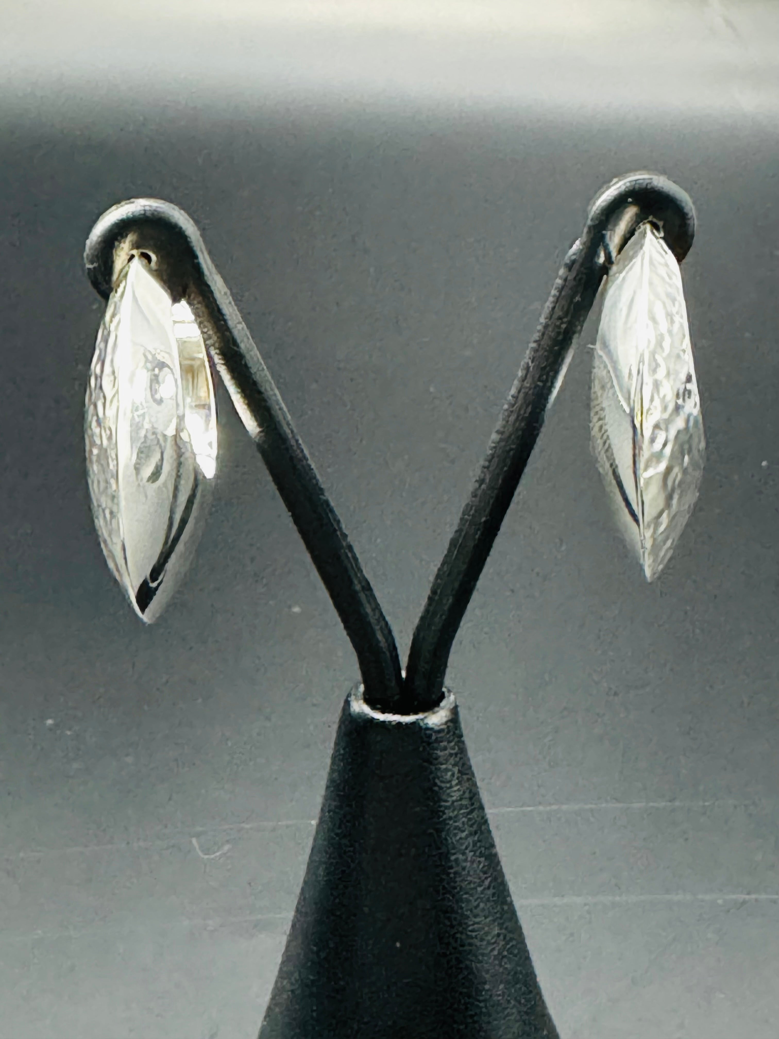 Sterling Silver Crescent Earrings .