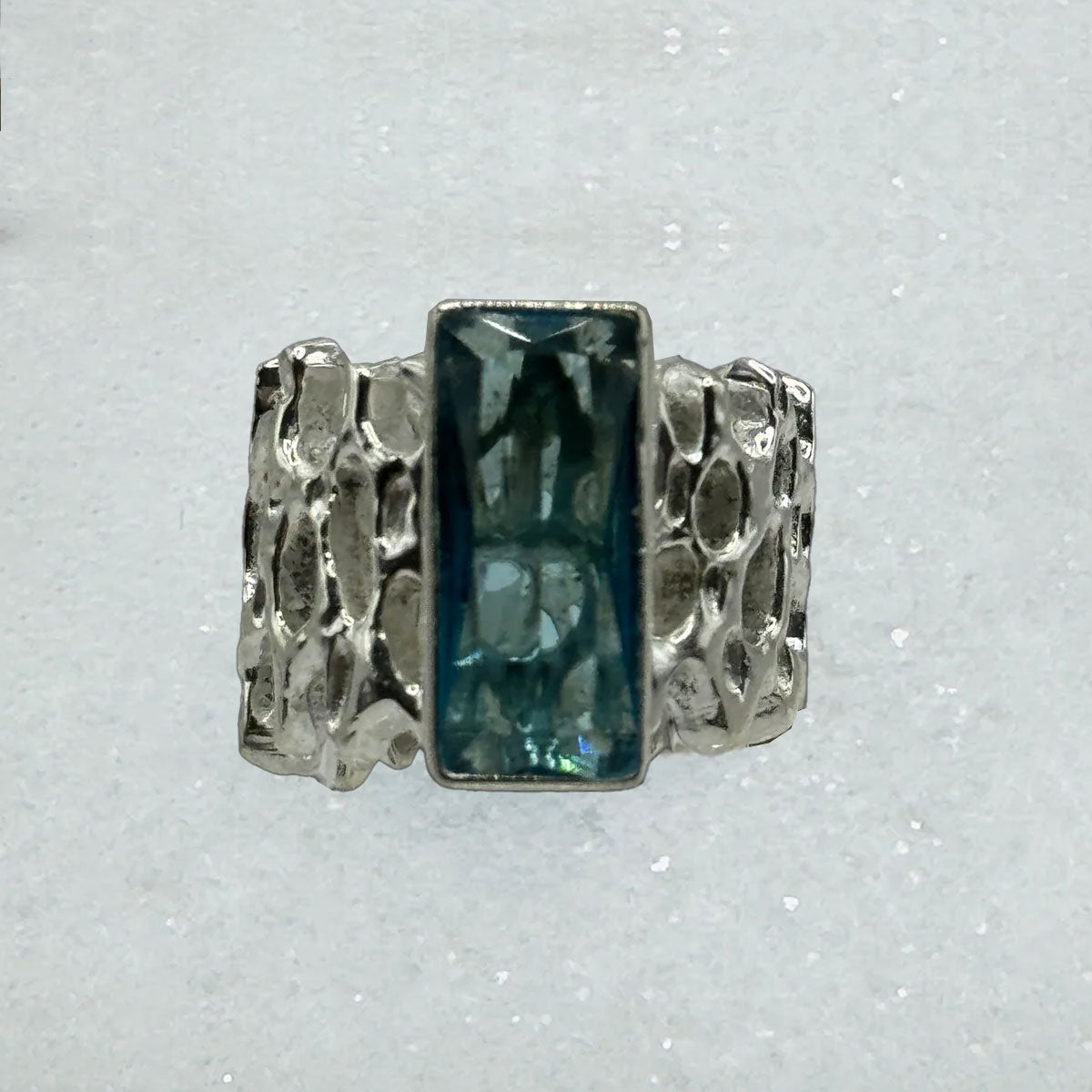 Sterling Silver Blue Topaz Solitaire Ring
