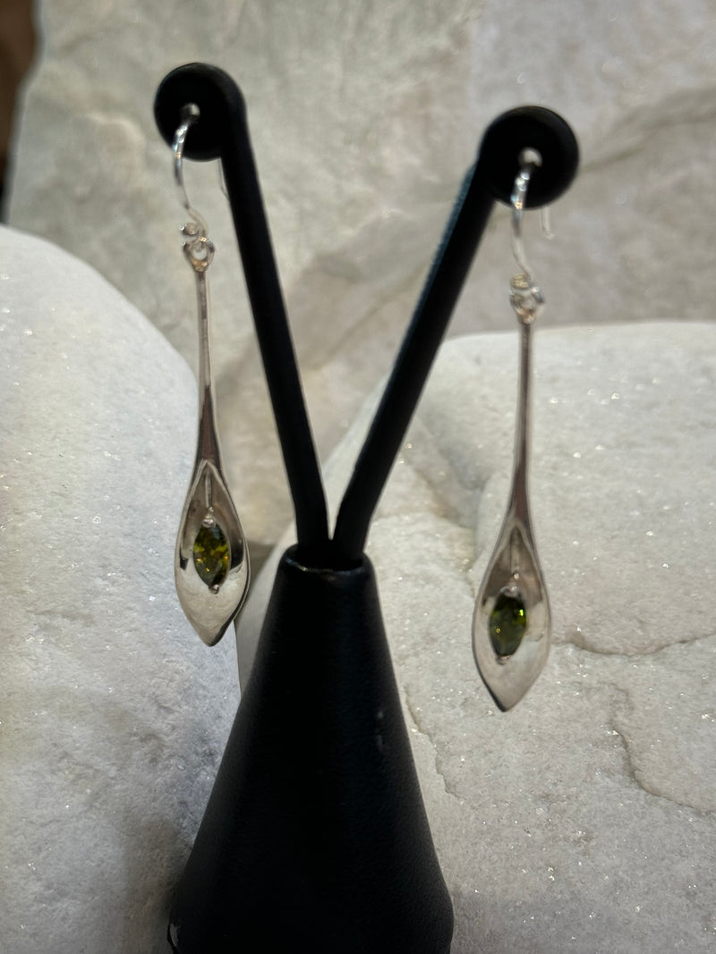 Dangles with Crystal Emerald Earrings