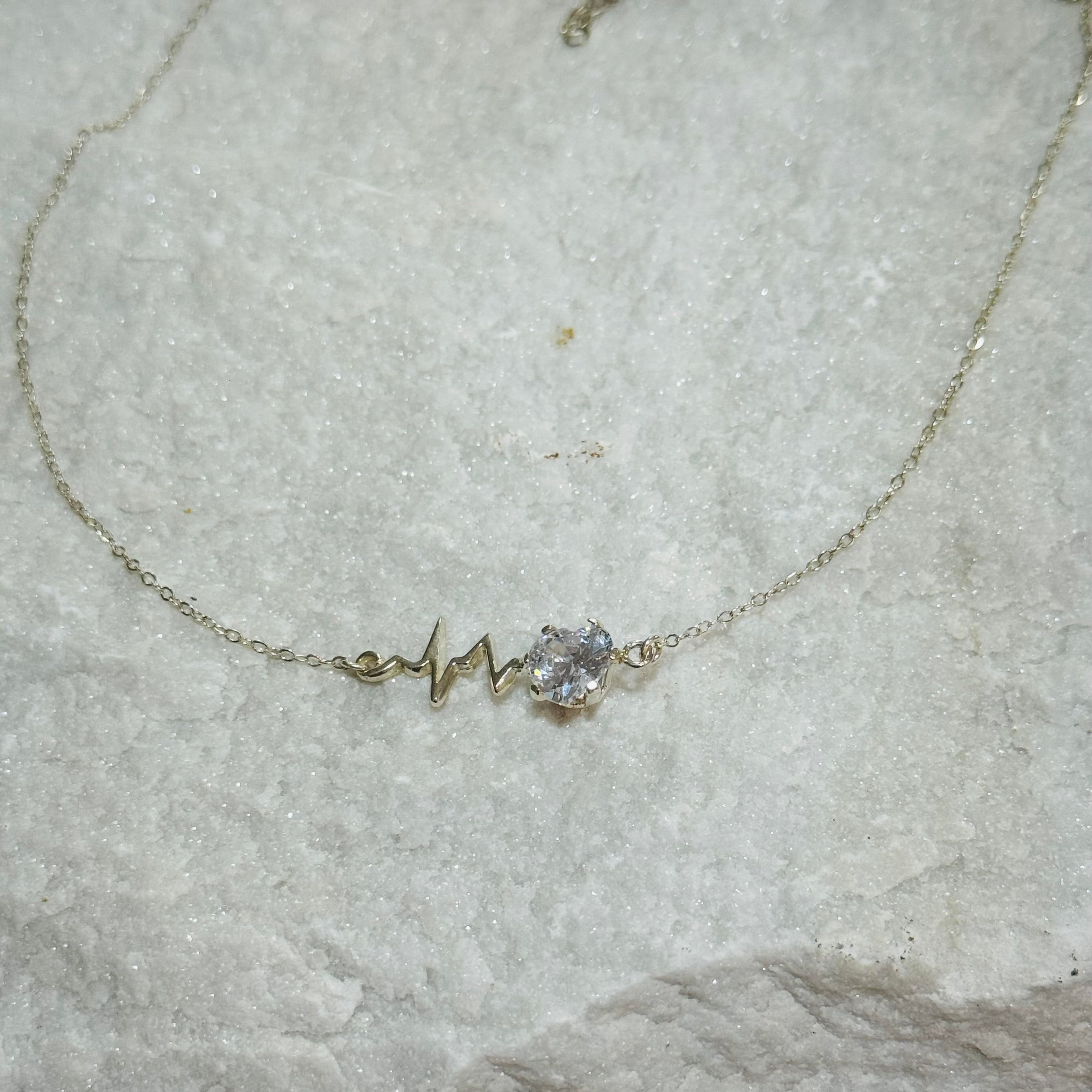 Sterling Silver With Crystal Dainty Necklace