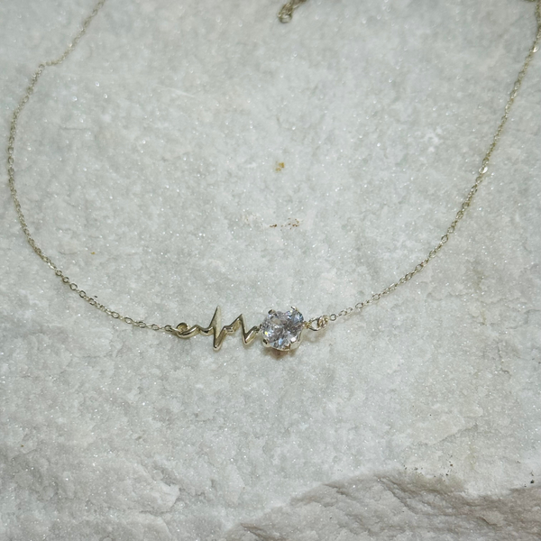 Sterling Silver With Crystal Dainty Necklace