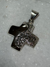 Pebbled Sterling Silver Cross Pendant