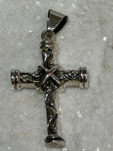 Sterling Rustic Silver Cross Pendant