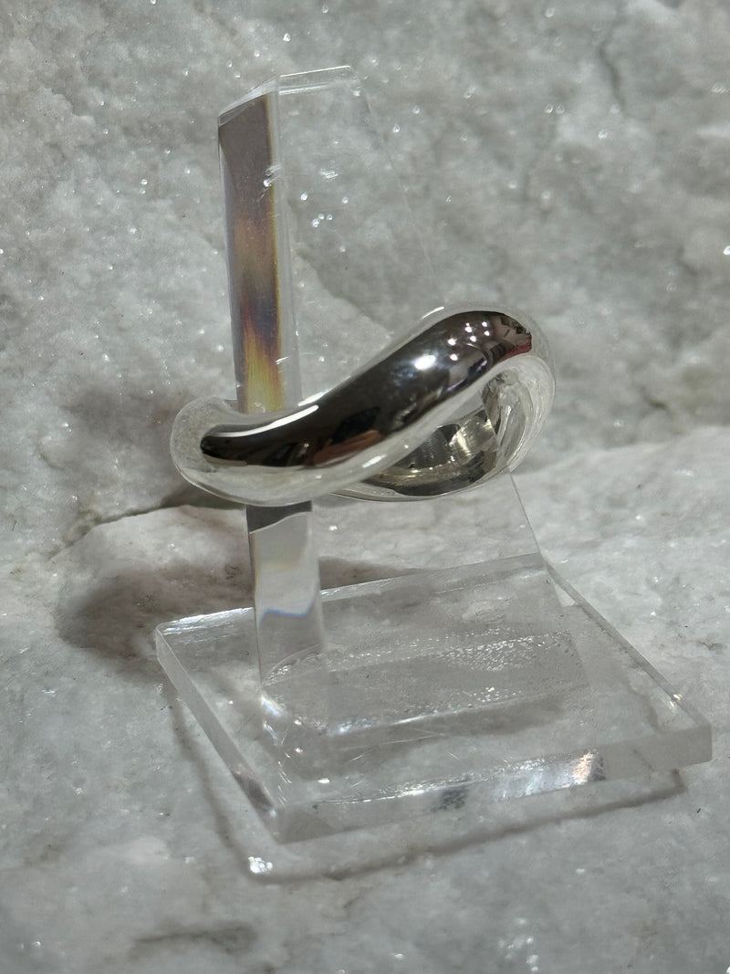 Contemporary Wave Sterling Silver Ring