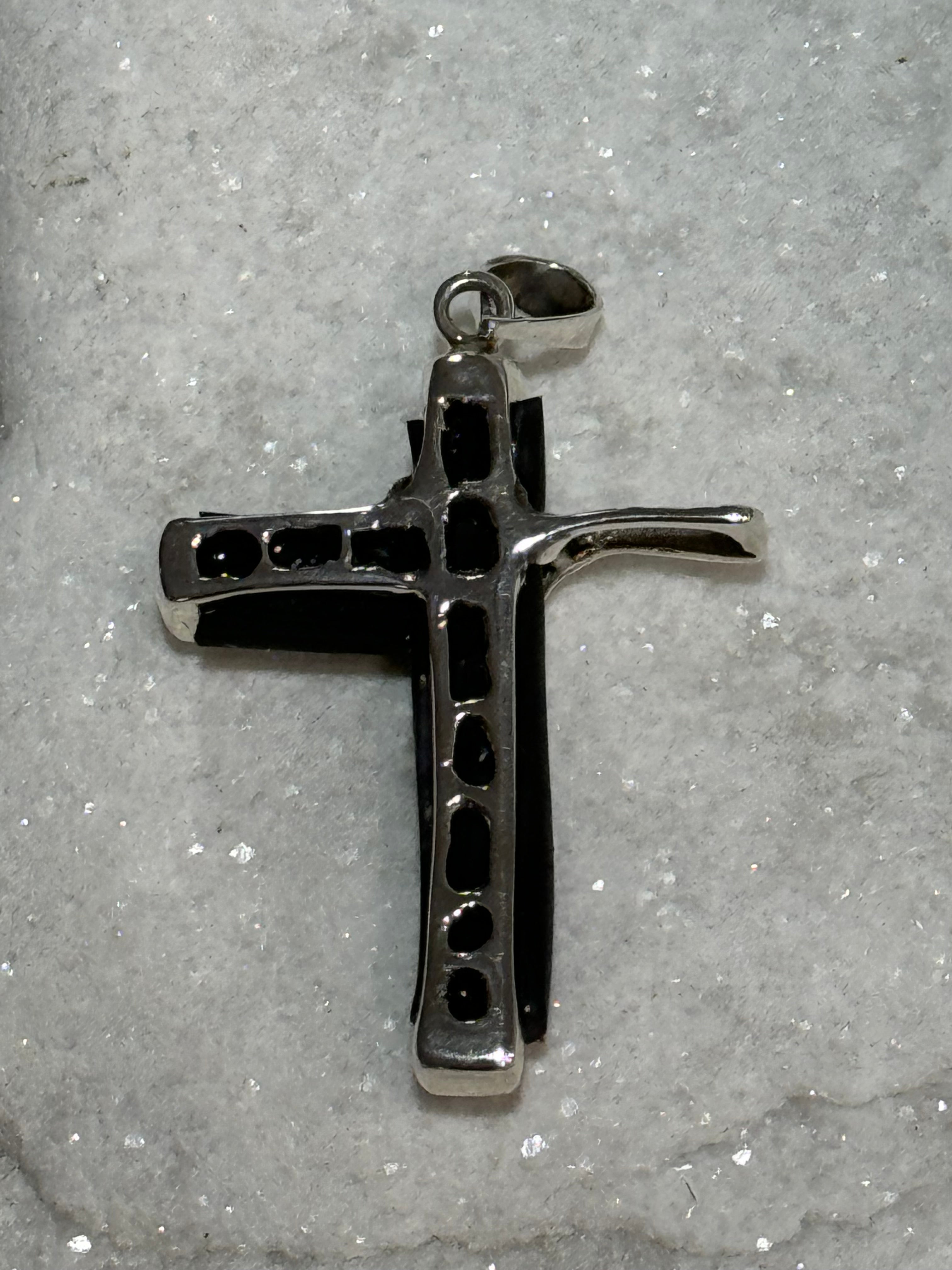Rubber Inlay-sided Cross Pendant