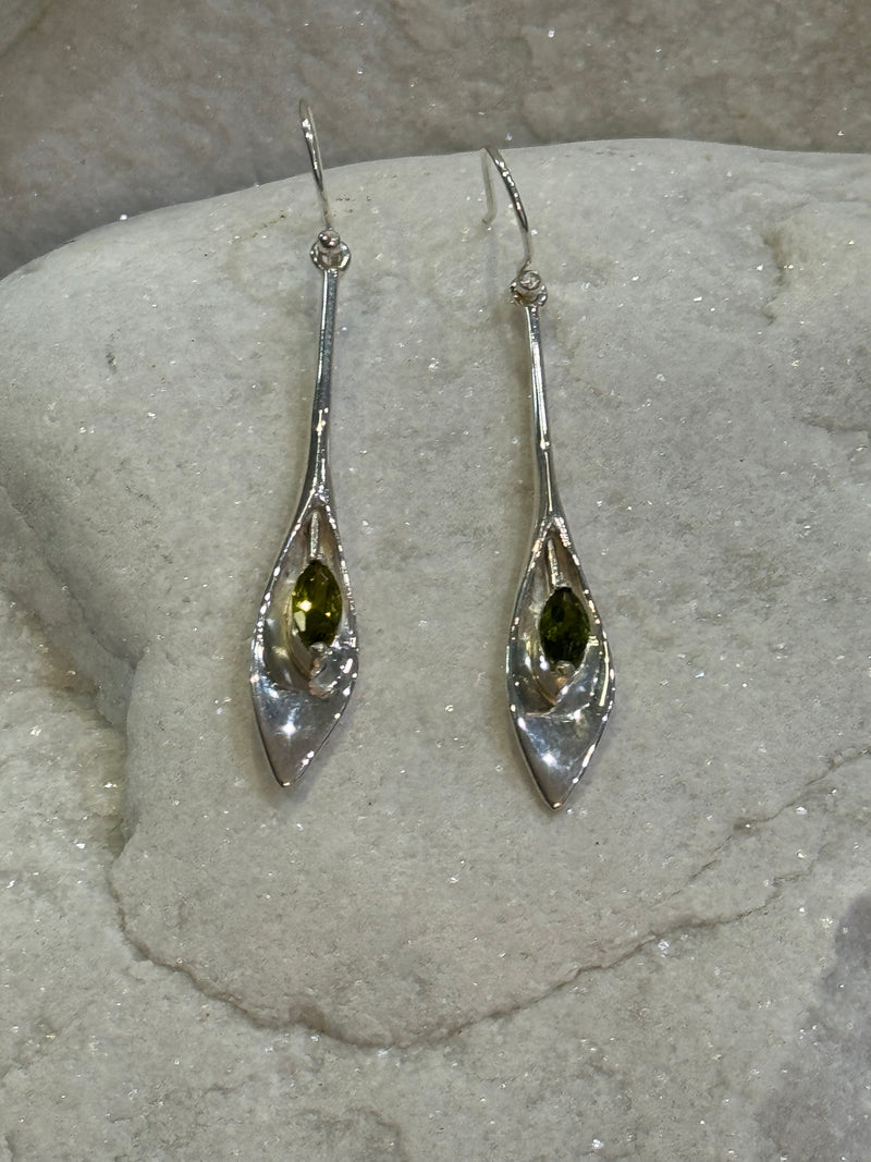 Dangles with Crystal Emerald Earrings