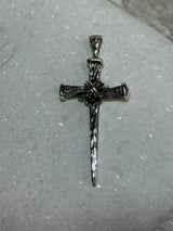 Rustic Sterling Silver Cross Pendant