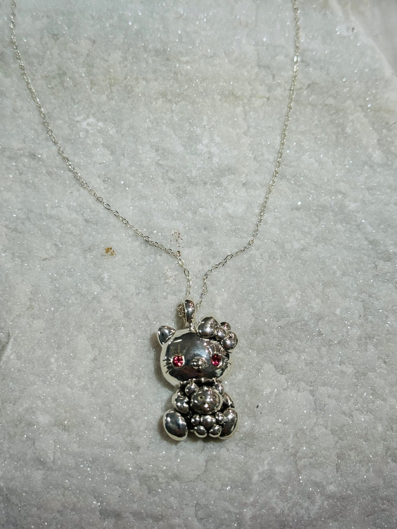 Kitty with Crystal Necklace