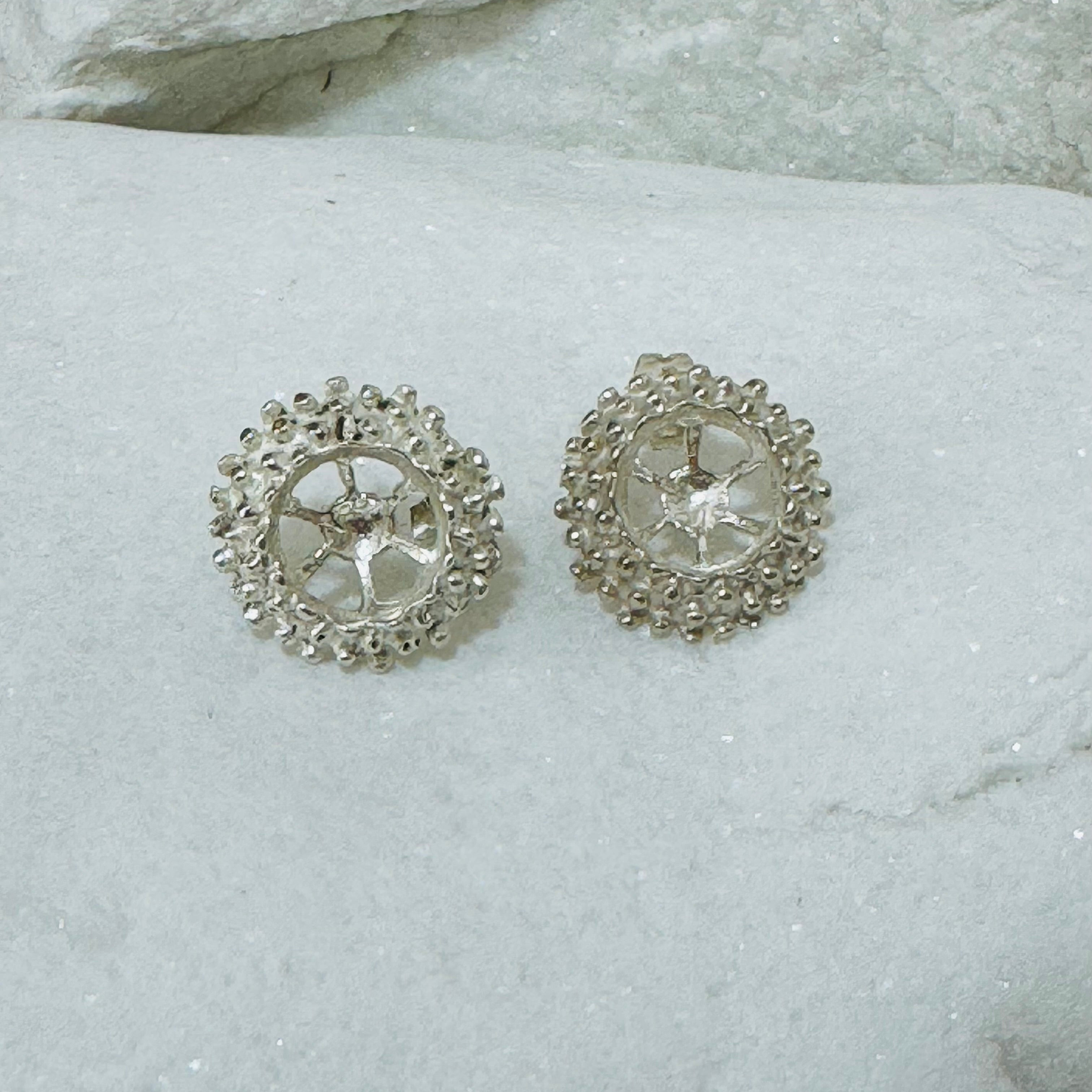 Pebble Styled Wheel Earrings