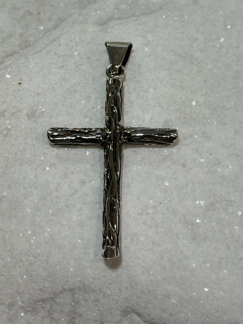 Sterling Silver Rustic Cross Pendant