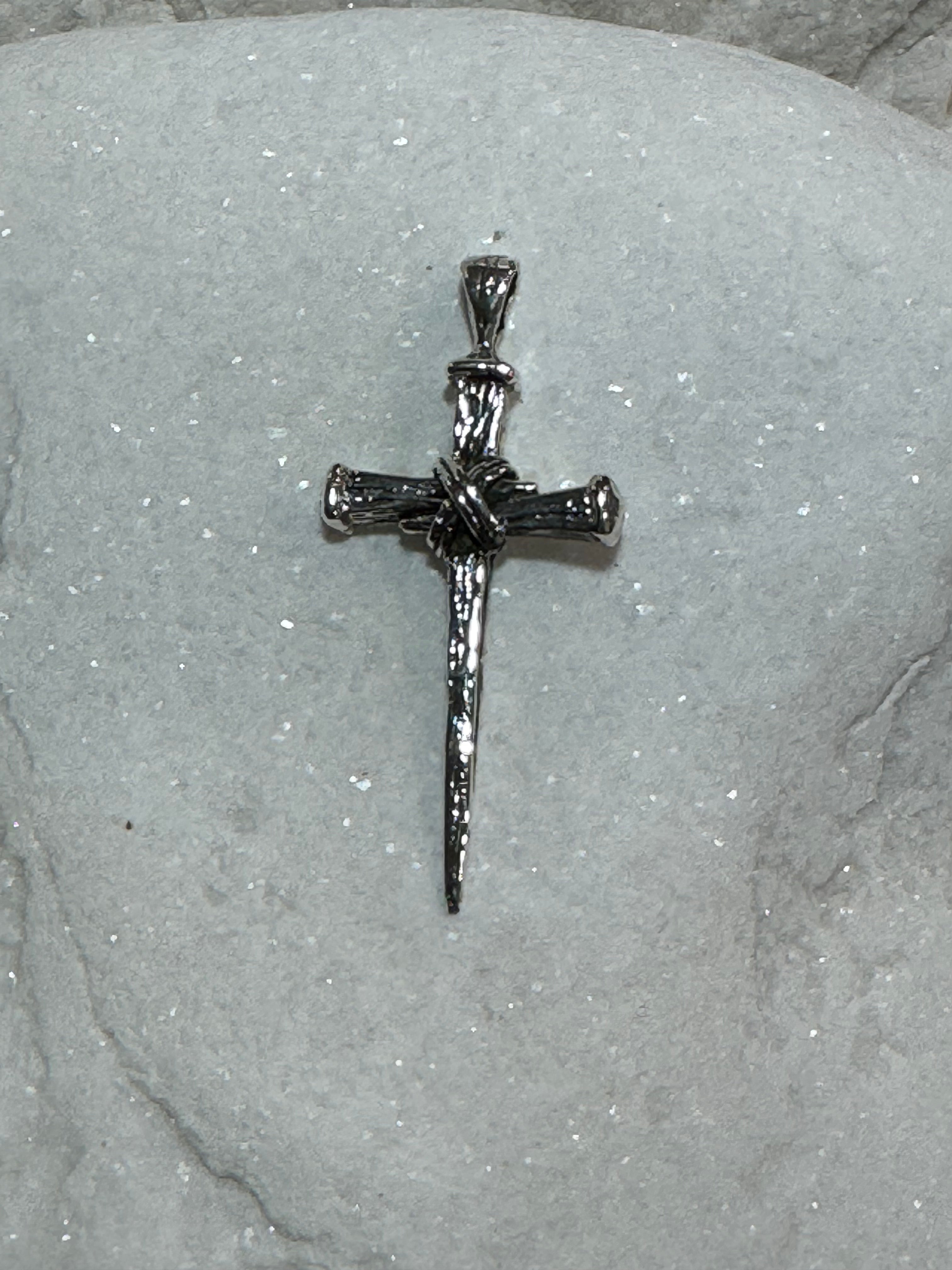 Rustic Sterling Silver Cross Pendant