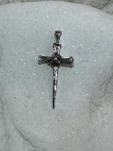 Rustic Sterling Silver Cross Pendant