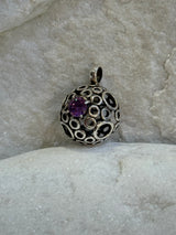 Filigree Sphere With Crystal Pendant