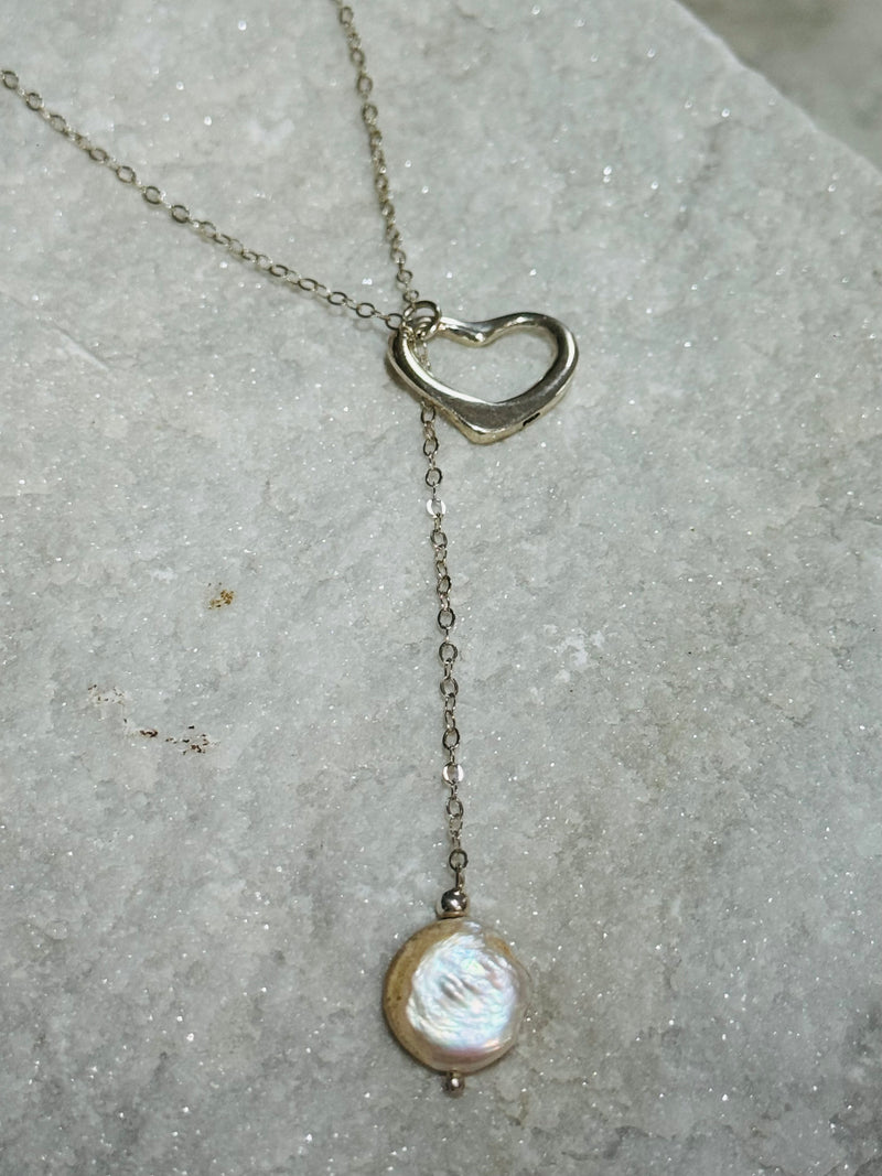 Heart and Mother of Pearl Necklace