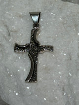 Rustic Pebbled Cross Pendant