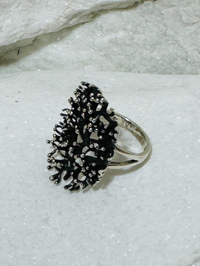 Rustic Finish Coral Style Ring