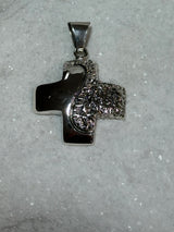 Pebbled Sterling Silver Cross Pendant