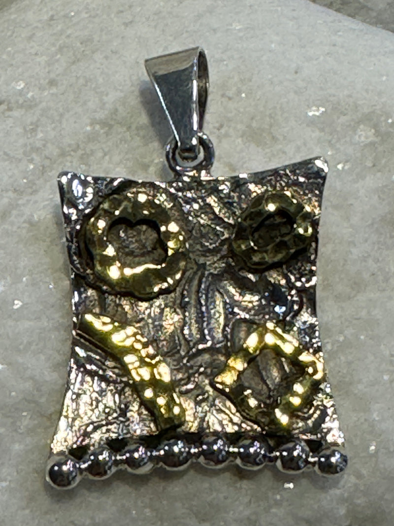 Sterling Silver And Bronze Pendant