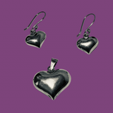 Heart Shaped Earrings & Pendant Set