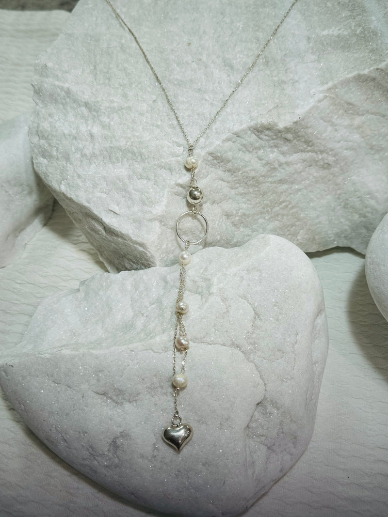 Pearls and Heart Necklace