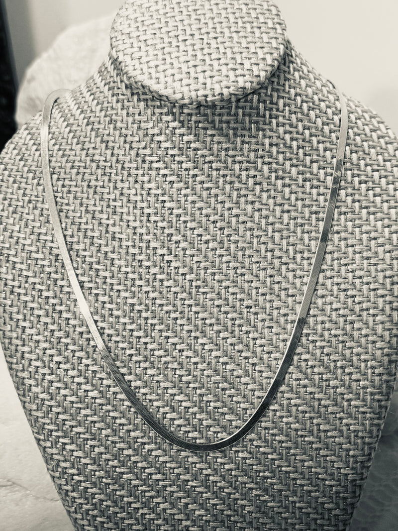 Sterling Silver Herringbone Necklace