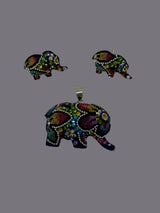 Crystal Elephant Pendant set