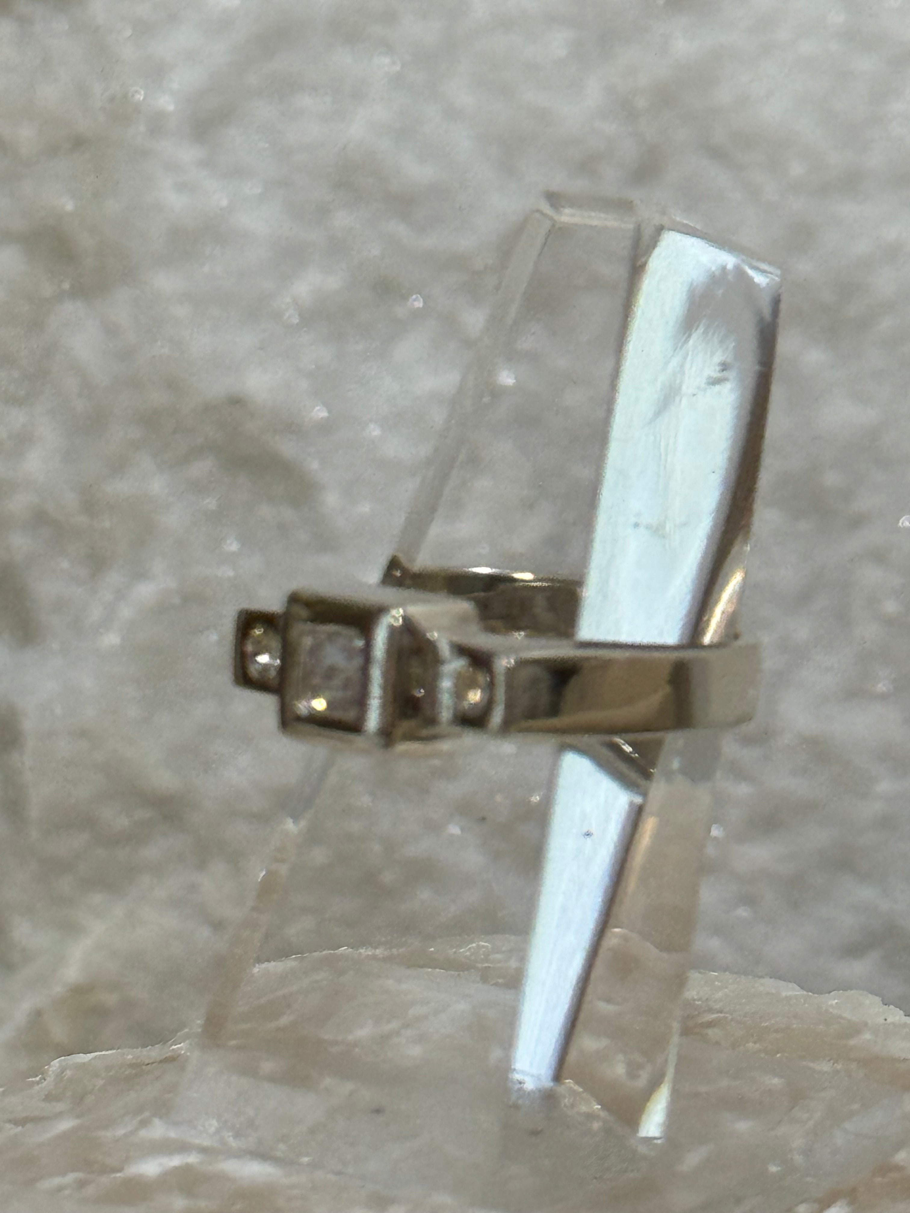 Sterling Silver Promises Ring with crystals .