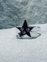 Sterling Silver Star & Crystals Ring