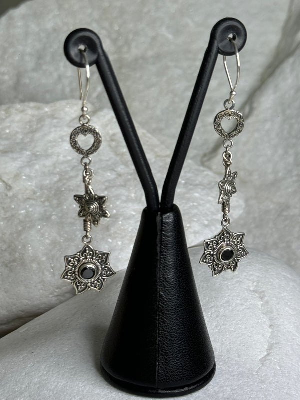 Earrings,Marcasite  & Crystal