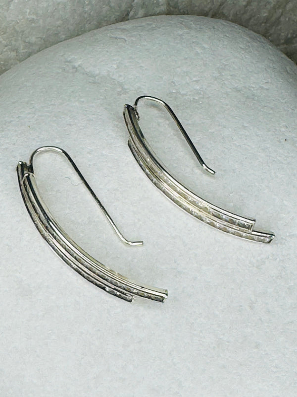 Earrings, Semicircle & Crystals