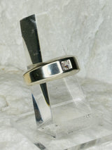 Sterling Silver Solitarie Crystal Band Ring.