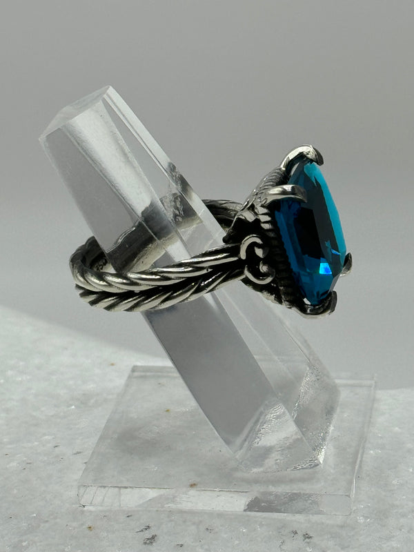 Sterling Silver Solitaire with Crystal Topaz .