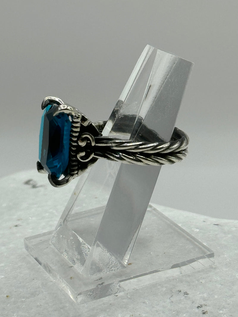 Sterling Silver Solitaire with Crystal Topaz .