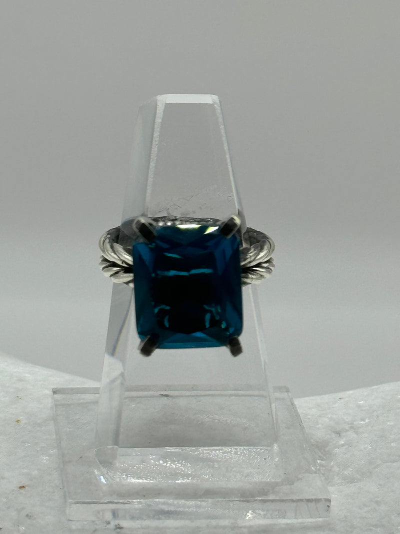 Sterling Silver Solitaire with Crystal Topaz .