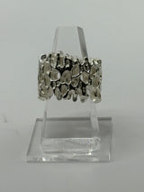 Sterling Silver corral mesh metal ring