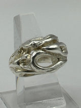 Silver Ring with roots of a tree .