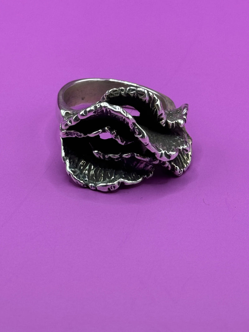 Sterling Silver Ring Rustic waves.