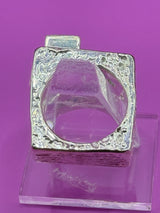 Sterling Silver Princess cut crystal in rustic elegant style .