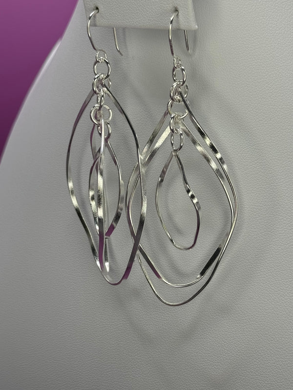 Sterling Silver Dangle  Loops Earrings